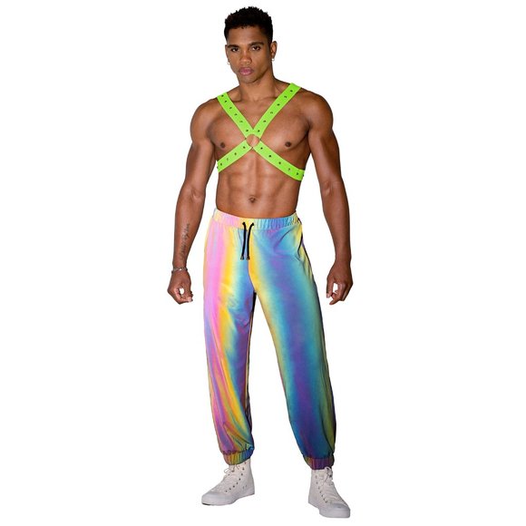 Reflective Joggers with Drawstring Elastic Waist Unisex - Picture 10 of 14